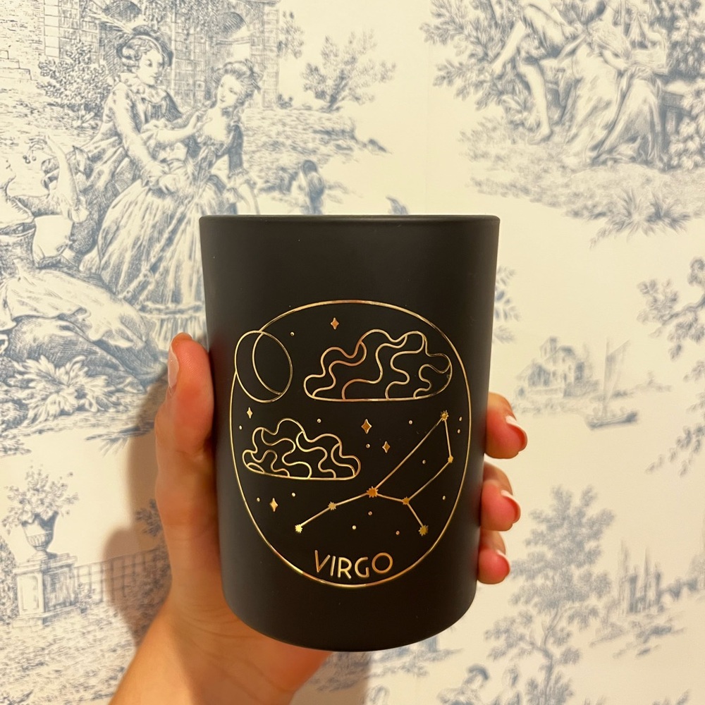 Black Virgo Zodiac Candle Holder